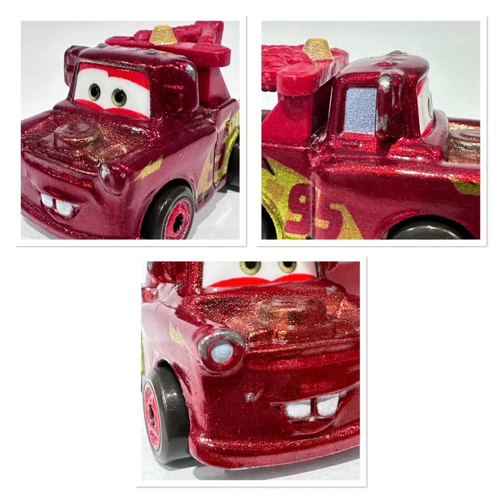 Disney Cars Die-cast Mini Racers Metallic Red Mater & Lighting McQueen Rusteze